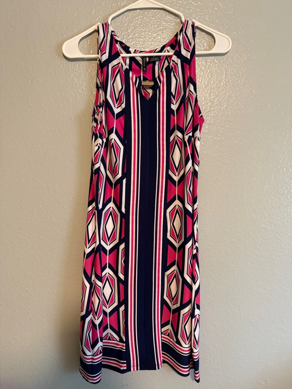 New directions Sleeveless Summer Geometric Shift Dress for Petites Small